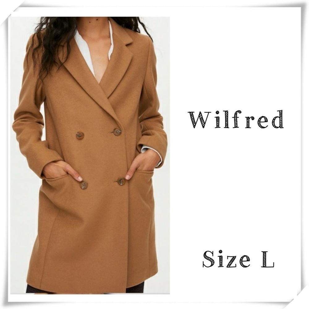 Wilfred Italy’s Finest Mills Cashmere & Wool Harrington Coat in Camel Si…